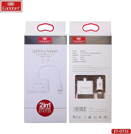 Earldom ET-OT33 2 * 1 iPhone Adapter - Gold Earldom ET-OT33 2 * 1 iPhone Adapter - Gold